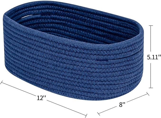 CubesLand Storage Basket, Cotton Rope, Navy Blue, 2 Pack, Organizing/Storage, Closet, Shelves, Decorative-NeatNest