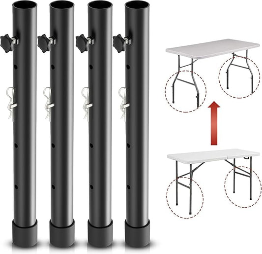 Folding table risers for Folding Tables Straight/Bent Leg, Dural Folding Table Leg Extensions 4 Levels/Heights Table Leg extenders 3.6in | 6.77in | 10in | 13in-All for Treating Your Back pain-NeatNest