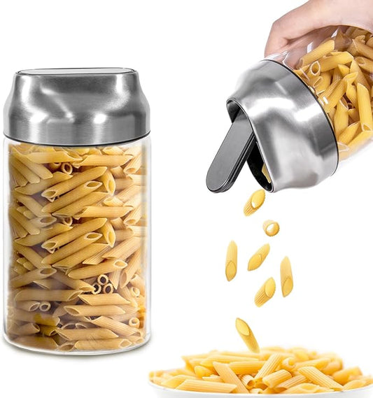 34oz Glass Food Jars Canisters, Wide Mouth Storage Jars with Airtight Lids, Clear Food Storage Containers for Flour, Cereal, Coffee, Nuts & More