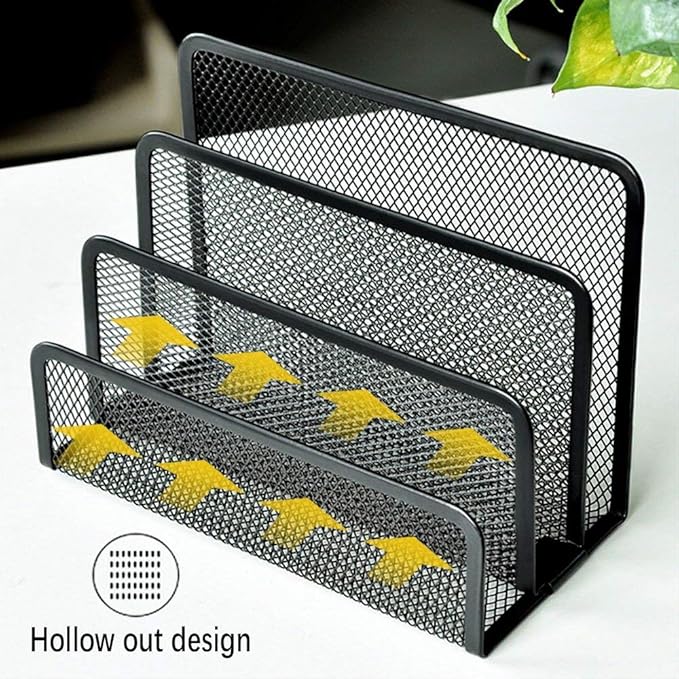 wishacc Desk Mail Organizer Small File Holders Letter Metal Mesh Document/Filing/Folders/Paper Organizer for Desktop-NeatNest