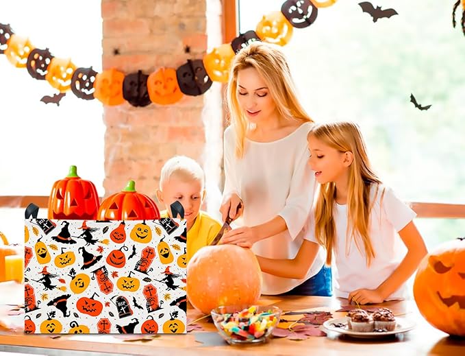 CLOCOR Rectangular Storage Basket Empty,Gift Basket for Kids,Waterproof Toy Storage Bin with Handles,Room Decor(Witch Halloween)-NeatNest