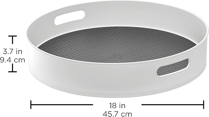 Copco Under-Sink Pantry and Cabinet Organizer, 18-Inch, Revolving Storage Solution, White and Gray-NeatNest
