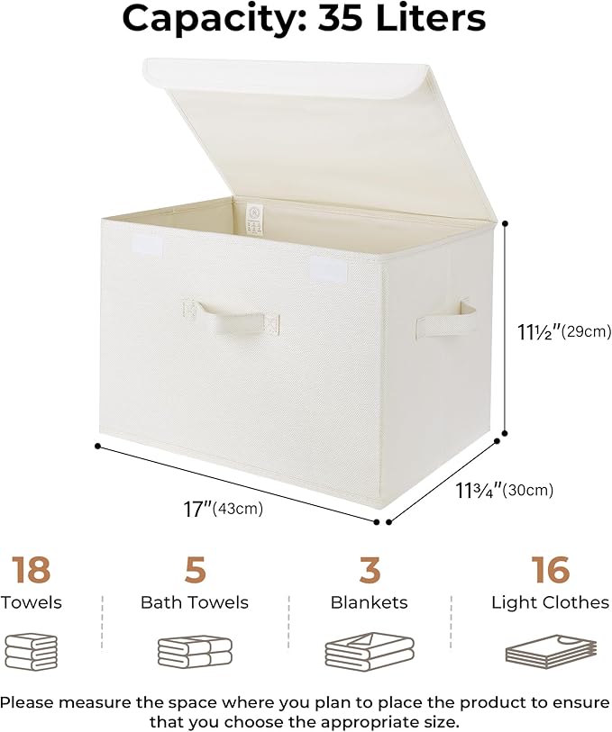 GRANNY SAYS Storage Boxes with Lids, Large Storage Bins with Lids, Decorative Box, Shelves Baskets, Clothes Storage and Organization, 2-Pack-NeatNest