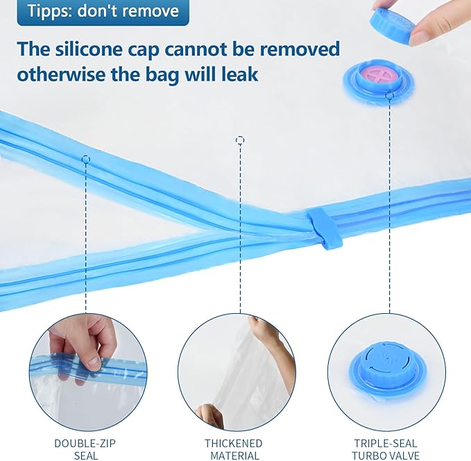 Large Vacuum Storage Bags with Electric Pump 25Pack(5 Jumbo/5 Large/5 Medium/5 Small/5 Roll) Vacuum Seal Bags For Clothing Travel Packing,Blanket,Duvets,Pillows,Comforters-NeatNest
