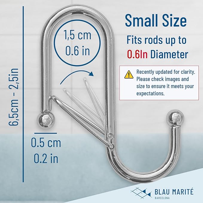 10-Pack Metal S Hooks for Hanging – Heavy-Duty S-Shaped Hooks with Safety Buckle – Fits Bars up to 0.6 In – Anti-Drop Hook for Kitchen, Pot Racks & Towel Bars – Silver (Small)-NeatNest