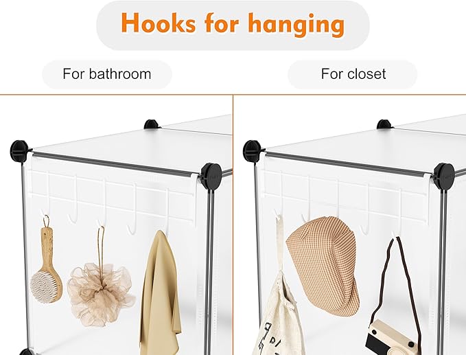 HOMIDEC 6-Cube Storage Organizer, Closet Organizer Storage Shelf Bookcase Bookshelf with Metal Hammer, Storage Cubes Organizer Cabinet for Kids, Closet, Bedroom, Bathroom, (11.8x11.8x11.8 inch)-NeatNest