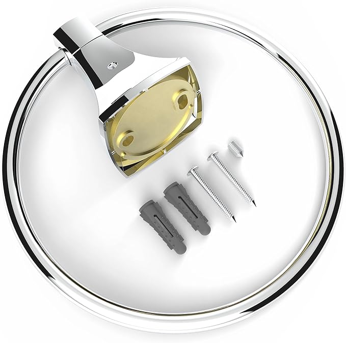 Hand Towel Holder for Bathroom Kitchen Polished Chrome Towel Ring Towel Hanger Stainless Steel and Zinc Alloy Wall Mount