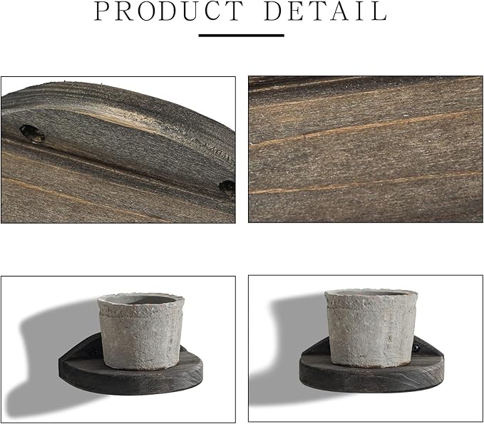 Freezing point Small Floating Shelves for Wall Set of 2 Semicircle Wood 4Inch Mini Wall Shelf Decor Plant Display Collectibles Mounted Kitchen Bathroom Bedroom Corner Decorative Storage Tiny Stand