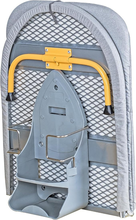 Wall Mount Folding Ironing Board with Iron Holder, Tabletop Mini Ironing Board, Compact Portable Design, Gray