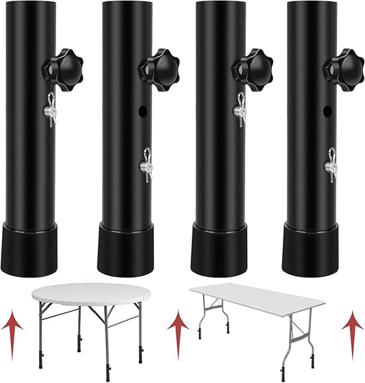 8 PCS Folding Table Leg Extenders, 2 Levels Adjustable Height Folding Table Leg Risers, Heavy Duty Metal Desk Leg Extensions, Rise Table Height 3.6in | 5.2in-NeatNest