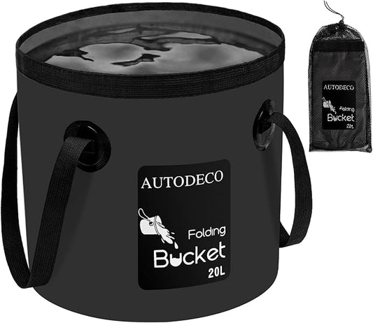 AUTODECO 5 Gallon Collapsible Bucket Water Container Portable Wash Basin for Fishing Camping Car Washing Hiking 20L-NeatNest