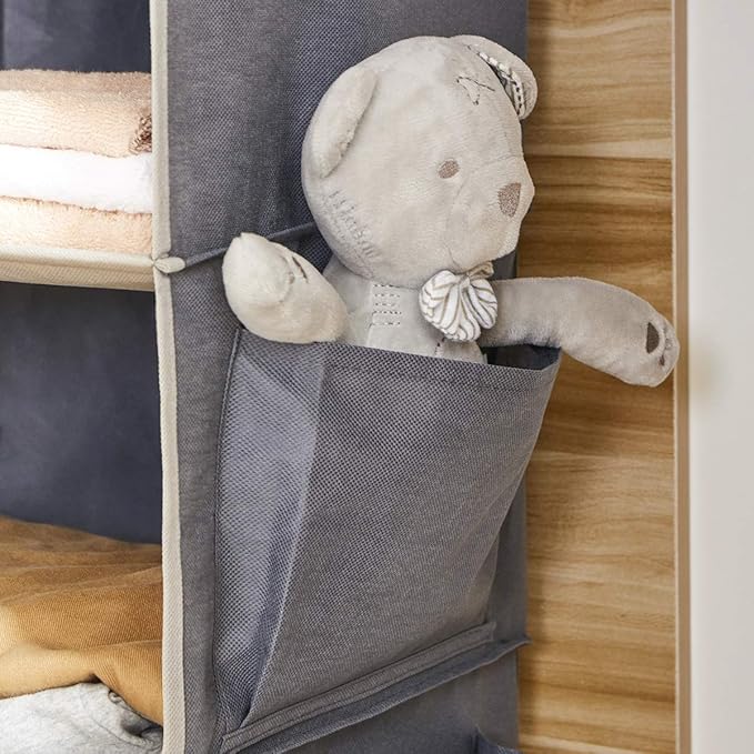 Hanging Closet Organizer, 5-Shelf Closet Hanging Storage Shelves, Grey-NeatNest