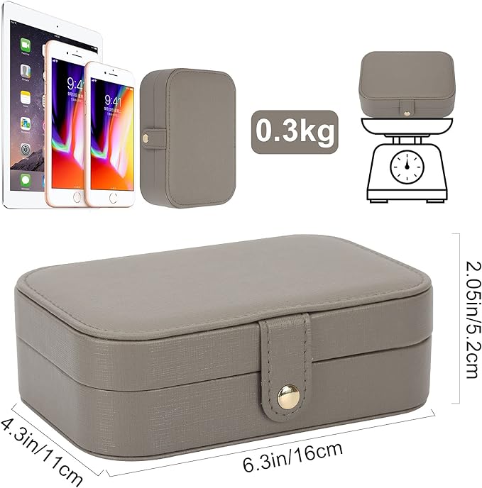 Jewelry Organizer, Small Jewelry Box Mini Jewelry Travel Case Storage and Organizer Portable Jewelry Storage Box/GRAY-NeatNest