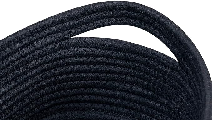 CubesLand Cute Black Basket Bins,Small Woven Storage Baskets for Shelf,Baby Nursery Basket Bin,Cube Organizer Basket Bin,Soft Toys Storage Basket,Home Decor Organization Bins 12 x 8 x 5 inches-NeatNest