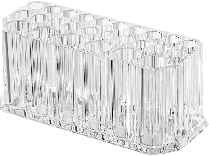 Foraineam 3 Pack Acrylic Eyeliner Lip Liner Holder Organizer, 26 Slots Makeup Brush Pencil Organization Container, Clear Cosmetic Storage Display Holder-NeatNest
