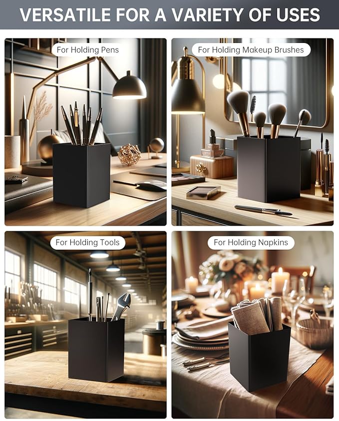 Black Kitchen Utensil Holder - Elegant Silverware Holder, Versatile Picnic and Flatware Caddy, Ideal for Modern Countertop Storage Solutions-NeatNest