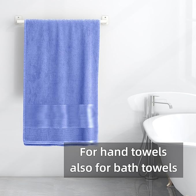 Bathroom Towel Bar, 24 Inch Towel Racks for Bathroom Wall Mounted, Heavy Duty Bath Hand Towel Holder Organizer, Modern Home Decor Towel Rod Bathroom Hardware Accessories, White