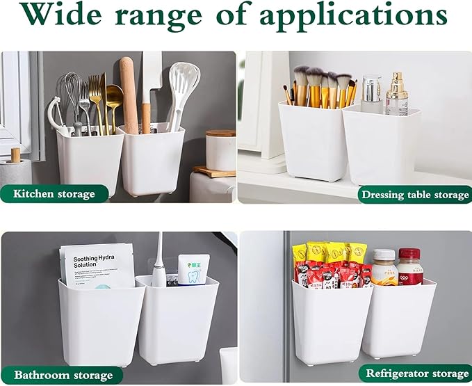 4 Piece Kitchen Cabinet Door Storage Box,Self Adhesive Wall Mounted Storage Box,Wardrobe/Bathroom/Refrigerator Small Items Organizer-NeatNest