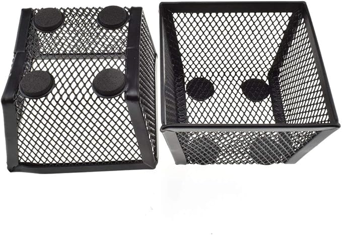 HAHIYO Stackable Paper Clip Mesh Holder cup 2.2" Height 2 Pack Black Sturdy PaperClip Holder Container for Desk Drawer Organizer Collection for Home Office School Soft Foam Feet No Sharp Edges-NeatNest