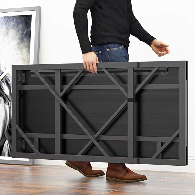 Elephance Folding Desk Writing Computer Desk for Home Office, No-Assembly Study Office Desk Foldable Table for Small Spaces-NeatNest