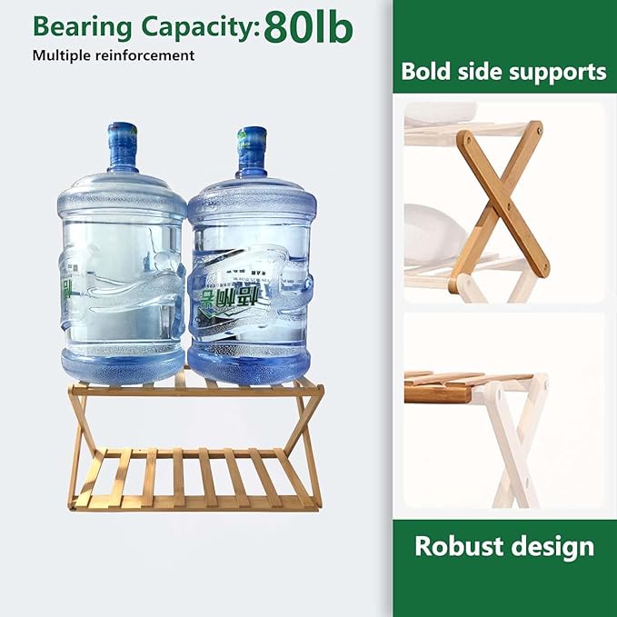 2 Tier Bamboo Shoe Rack,Portable Folding Shoe Storage Rack,Without Installation Small Shoe Rack Perfect for Corridors, Bedrooms and Small Spaces (2 Tier)-NeatNest