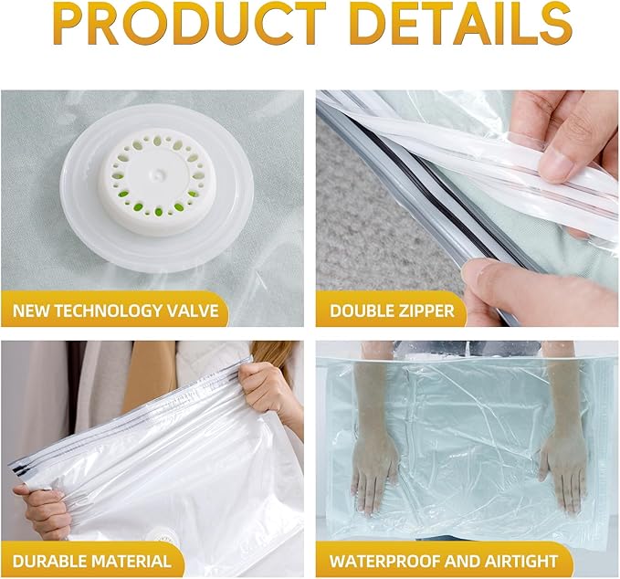 Vacuum Storage Bags - 8 Extra Large Jumbo storage Space Saver Bags (40x31 Inch) for Bedding,Comforters,Blankets,Clothing,Pillows,Jackets,Coats - Vacuum Seal Bags for Home Organization-NeatNest