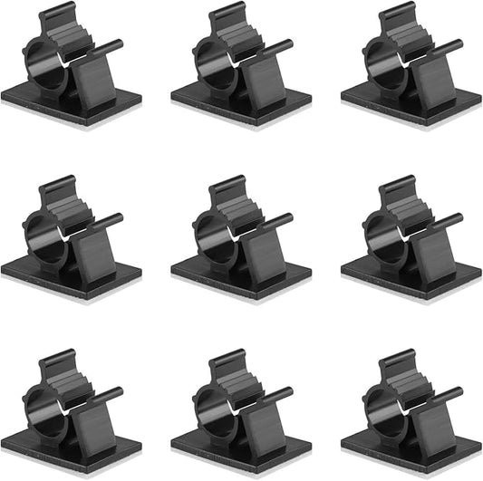 GWHOLE 60Pcs Adhesive Cable Clips, Adjustable Cable Cord Organizer Wire Management Clip 3m Wire Holder for Car Office and Home, Black-NeatNest