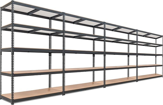 HOMEDANT 5 Tier Laminated Boltless Heavy Duty Garage Storage Adjustable Wide Size Metal Shelving Unit Utility Rack Shelves Organization Multipurpose Shelf Shed Warehouse 47.7"W x 18.2"D x 71.3"H 4Pack-NeatNest