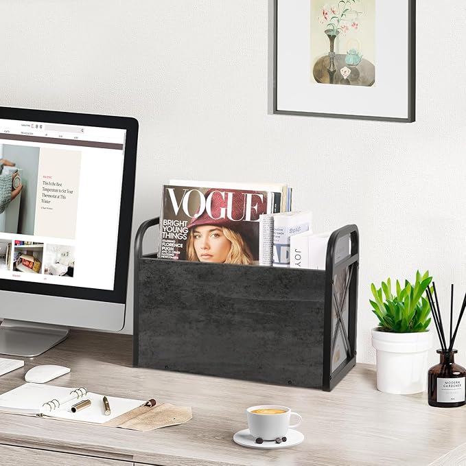 YINMIT Magazine Holder, Magazine Rack Floor, Magazine Storage Basket, Folder Organizer Bin for Books, Newspapers, Tablets-NeatNest