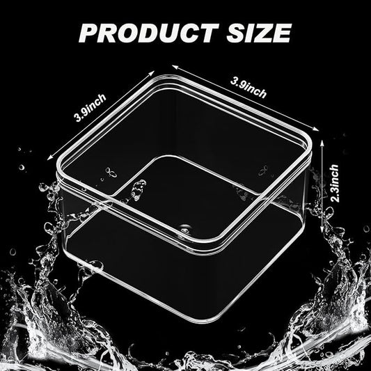 Blulu 8 Pieces Clear Acrylic Plastic Jewelry Box Mini Storage Box Mini Cube Containers with Lids for Candy Pill and Tiny Jewelry(Rectangle,3.94 x 3.94 x 2.36 Inch)-NeatNest