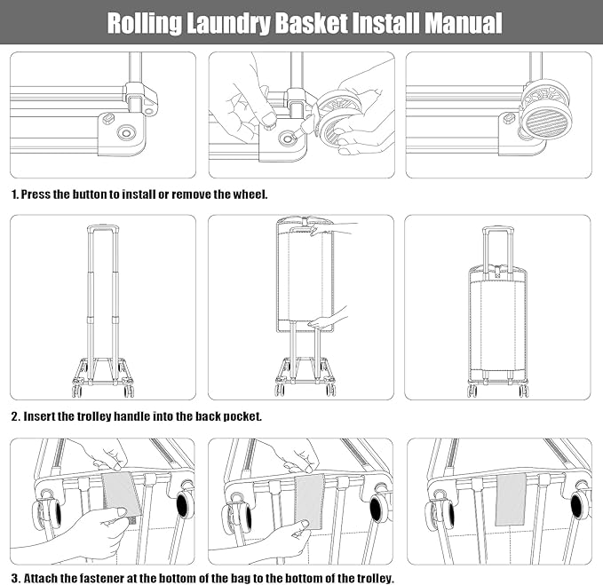 Bukere Extra Large Rolling Laundry Basket with Wheels, 90L Freestanding Collapsible Laundry Hamper Bag for Clothes Storage, Removable Wheeled Cart for College Dorm Apartment Laundry Room Bathroom-NeatNest