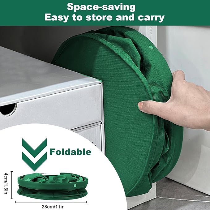 Cleaning Caddy with Handle, Cleaning Products Organiser, 17L Foldable Storage Basket, Cleaning Caddy Organiser, Portable Multi Cleaning Bucket Bag for Home, Garden (Green)-NeatNest