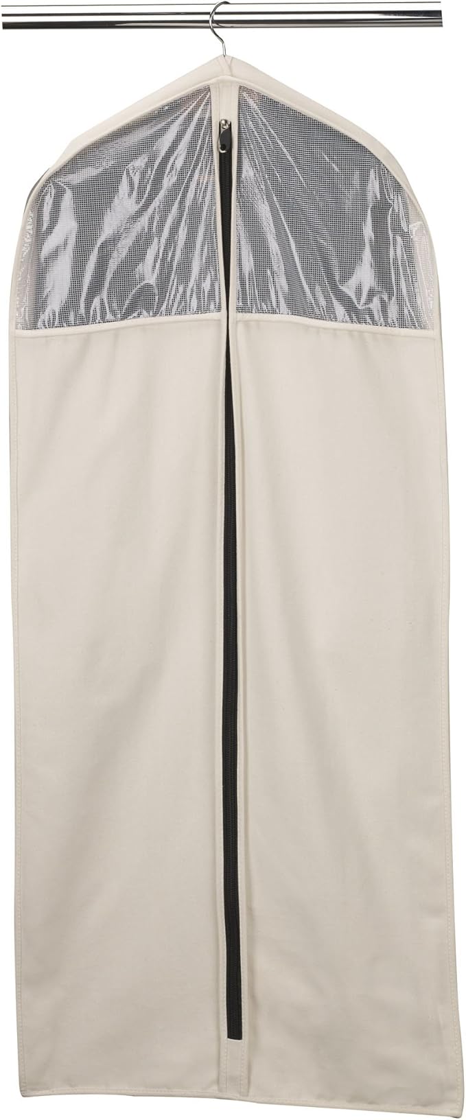Household Essentials 3392-1 Cedarline Collection Hanging Garment Bag | Dress and Suit Protector | Natural Cotton Canvas,Off-White-NeatNest