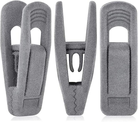Grey Velvet Clips for Velvet Hangers - 20 PCS Gray Non Slip Velvet Hanger Clip, Pants Hanger Velvet Clips Fit for Slim Velvet Hangers, Clothes-pins for Grey Velvet Hangers-NeatNest