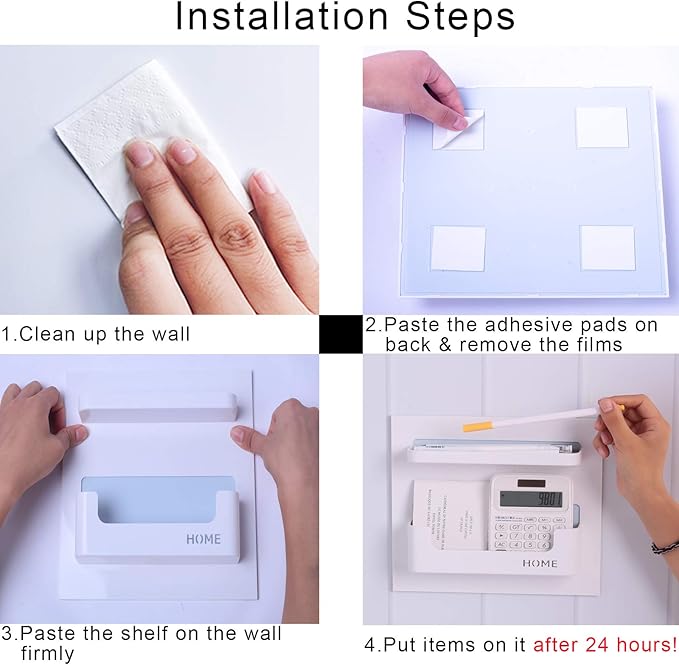 Bright Life Bedside Shelf Bedroom Dorm Room Rack Organizer Storage -Use as Kid Student Wall Shelf to Organize Headphone,Remotes,Glass,Cellphones(Vertical Type/White)-NeatNest