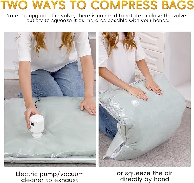 Vacuum Storage Bags with Electric Pump,8 Extra Large Jumbo storage Space Saver Bags (40x31 Inch) for Bedding,Comforters,Blankets,Clothing,Pillows,Jackets,Coats,Vacuum Seal Bags for clothing-NeatNest