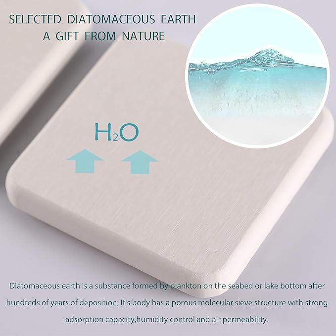 2 Pcs Water Absorbing Stone Trays, Kitchen/Bathroom Sink Soap Dish, Diatomite Tray Used for Hand Soap & Cosmetic Bottles in The Modern Home, 3.15" W x 8.7" L, White-NeatNest