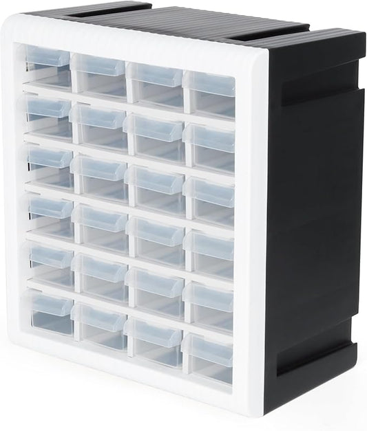 Gonice Craft Cabinet Organizer, 24 Drawer Plastic Parts Cabinet, Tool Storage Box for Screws, Nuts and Small Parts
