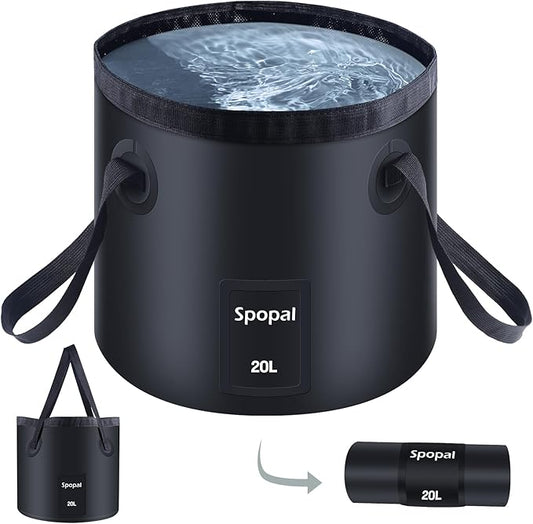Collapsible Bucket with Handle 20L, Multifunctional Folding Water Container for Camping, Hiking, Traveling, Fishing, Laundry, Gardening, Waterproof, Durable, Lightweight-NeatNest