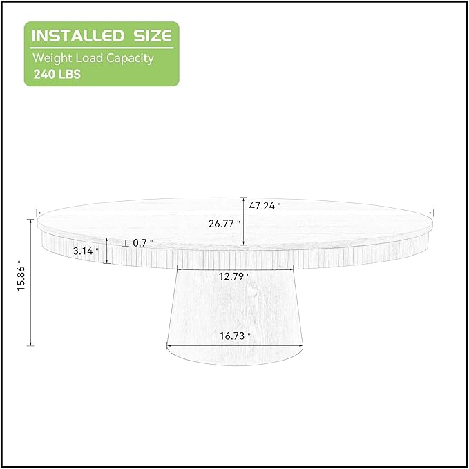 Coffee Table Modern Oval Wood Coffee Tables Mid Century Center Fluted Farmhouse Drum Tea Boho Wooden for Living Room Apartment Home Office Walnut 47.24" W x 26.77" D x 15.86" H-NeatNest