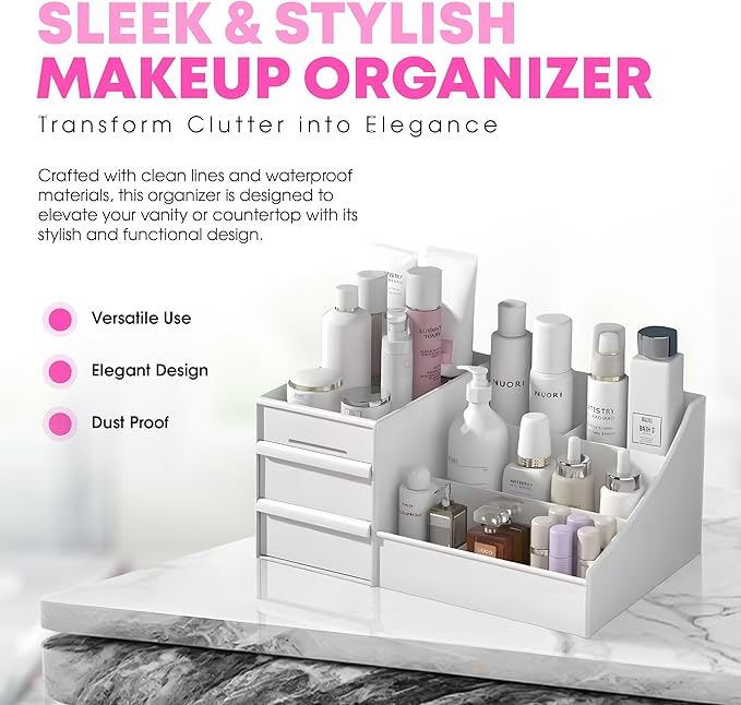 Make Up Organizers For Vanity, Skin Care Organizer, Make Up Organizers For Counter, Countertop Makeup Organizers, Bathroom Vanity Organizer, Makeup Storage Organizer-NeatNest