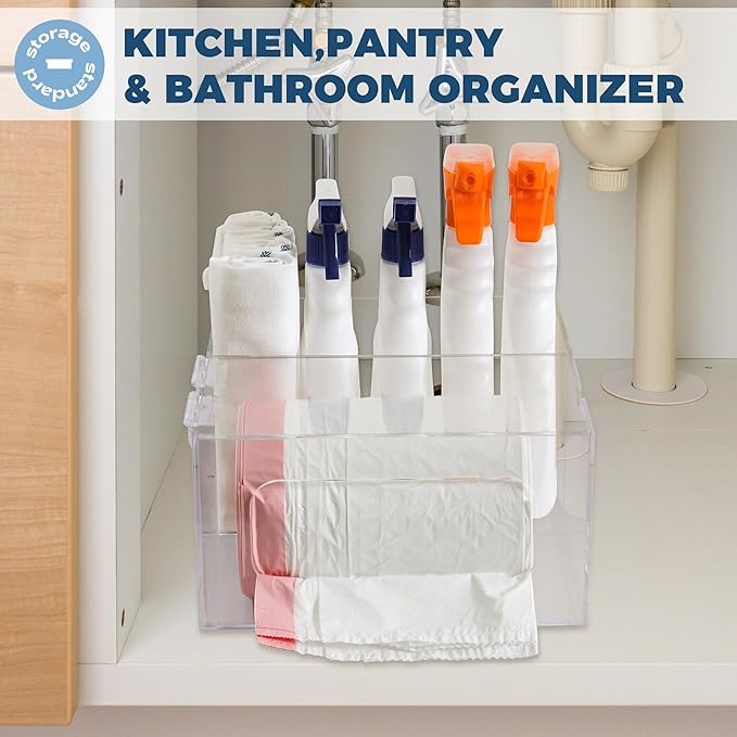 Storage Standard Trash Bag Kitchen and Bathroom Organizer - Large Garbage Bag Under Sink Dispenser - Acrylic Storage Cabinet-NeatNest