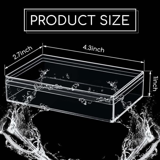 Blulu 8 Pieces Clear Acrylic Plastic Jewelry Box Mini Storage Box Mini Cube Containers with Lids for Candy Pill and Tiny Jewelry(Rectangle,4.3 x 2.7 x 1 Inch)-NeatNest