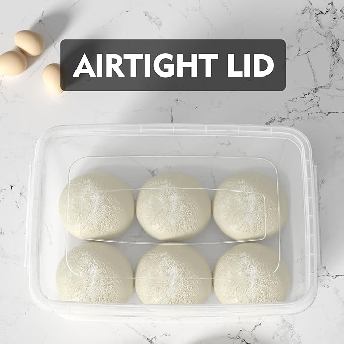 2 Packs 16 L Plastic Storage Containers with Latching Lid, Commercial Pizza Dough Proofing Box, Clear Pizza Dough Containers