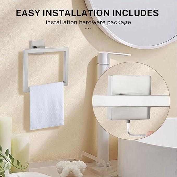 Brushed Nickel Towel Ring Towel Holder for Bathroom Bath Towel Hanger SUS304 Stainless Steel Bathroom Hardware Accessories Wall-Mounted-NeatNest
