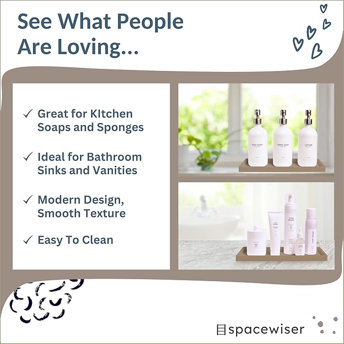 Countertop and Vanity Tray - 11.7" Silicone Bathroom Tray, Flexible Dish Soap Holder for Kitchen, Bathroom Counter Organizer, Shower Toilet Tank Trays Décor Accessories, Sink Makeup Mat Oil-NeatNest