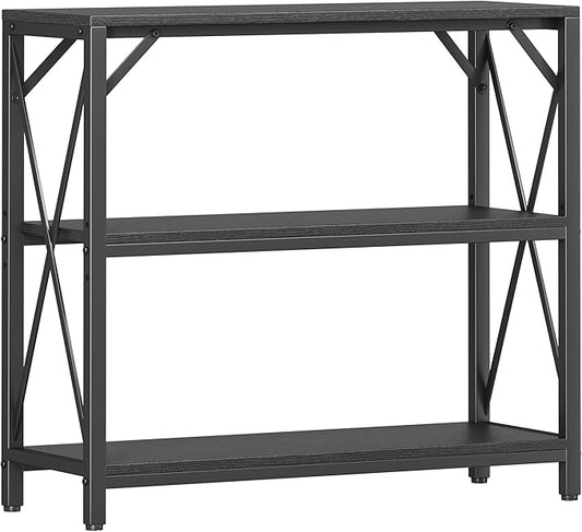 Homeiju Console Table 31.5" Width, 3-Tier Entryway Table with Storage, Industrial Sofa Table with Open Shelves, Foyer Tables for Entryway, Hallway, Kitchen, Living Room and Bedroom, Black-NeatNest