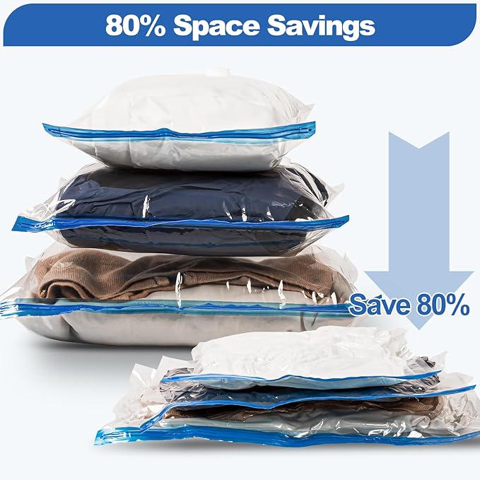 VMstr 15 Pack Travel Vacuum Storage Bags with USB Pump, Vacuum Packing Seal for Luggage and Suitcase, Space Saver for Clothes and Clothing Travel-NeatNest