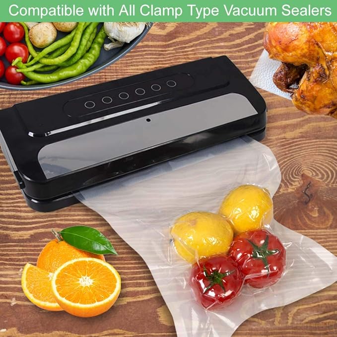 100 Pint Size 6x10Inch Vacuum Sealer Freezer Bags with Commercial Grade,BPA Free,Heavy Duty,Great for Food Vac Storage or Sous Vide Cooking-NeatNest