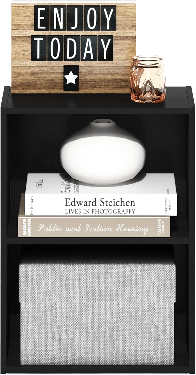 Furinno Luder Bookcase / Book / Storage, Blackwood 2-Tier-NeatNest